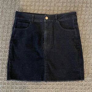 Classic Black Denim Skirt